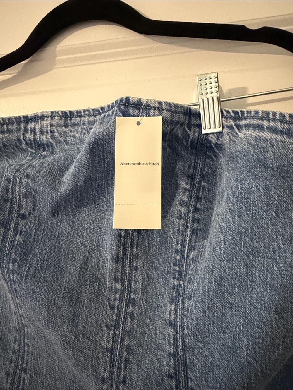 Abercrombie & Fitch Strapless Denim Mini Dress - Light Blue - Picture 2 of 5